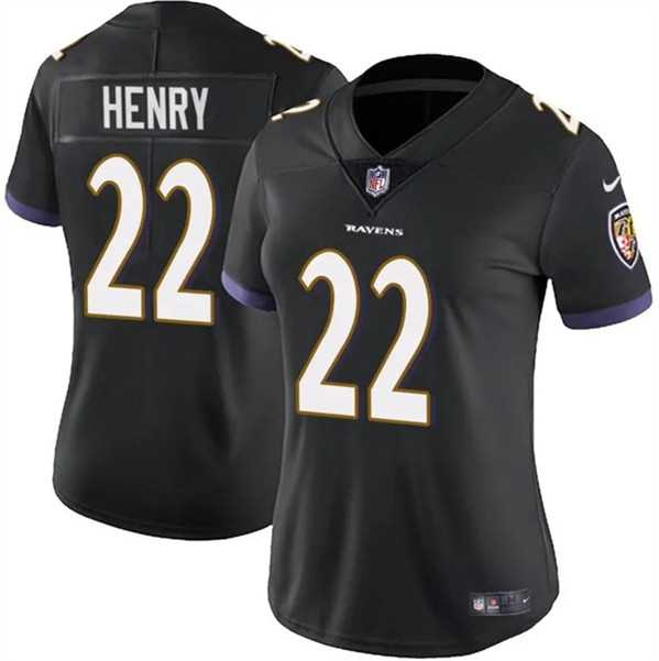 Women%27s Baltimore Ravens #22 Derrick Henry Black Football Stitched Jersey Dzhi
